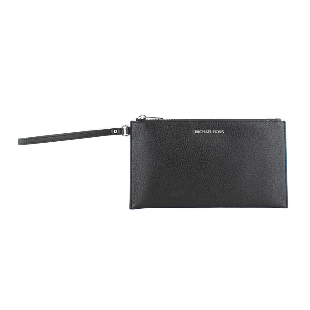 Black Leather Clutch Bag by Michael Kors