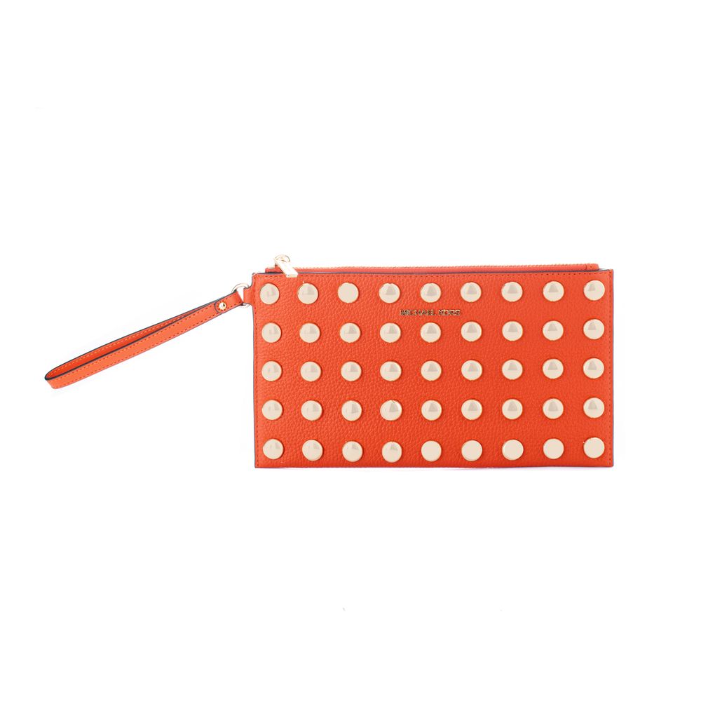 Orange Leather Clutch Bag by Michael Kors