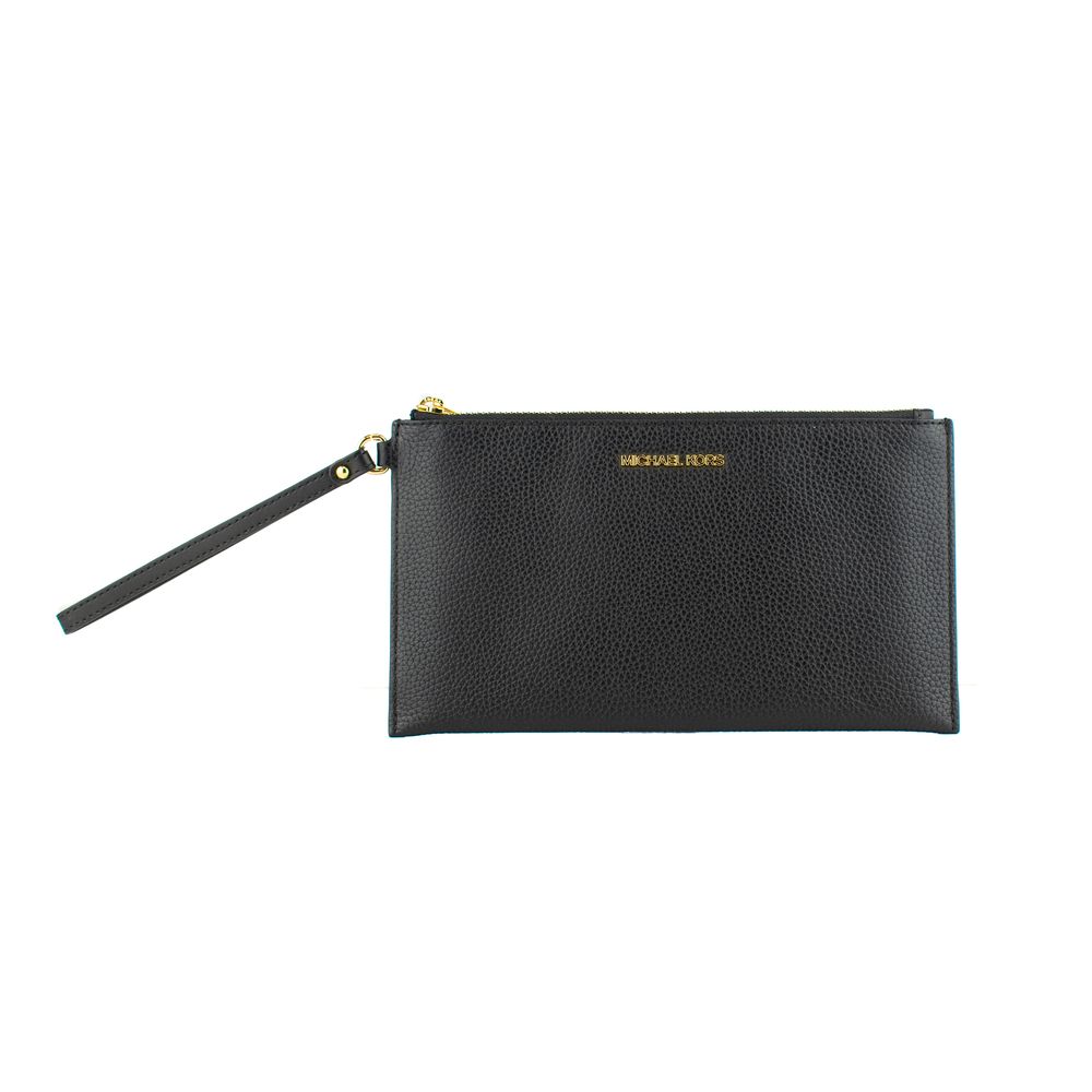 Black Leather Clutch Bag by Michael Kors