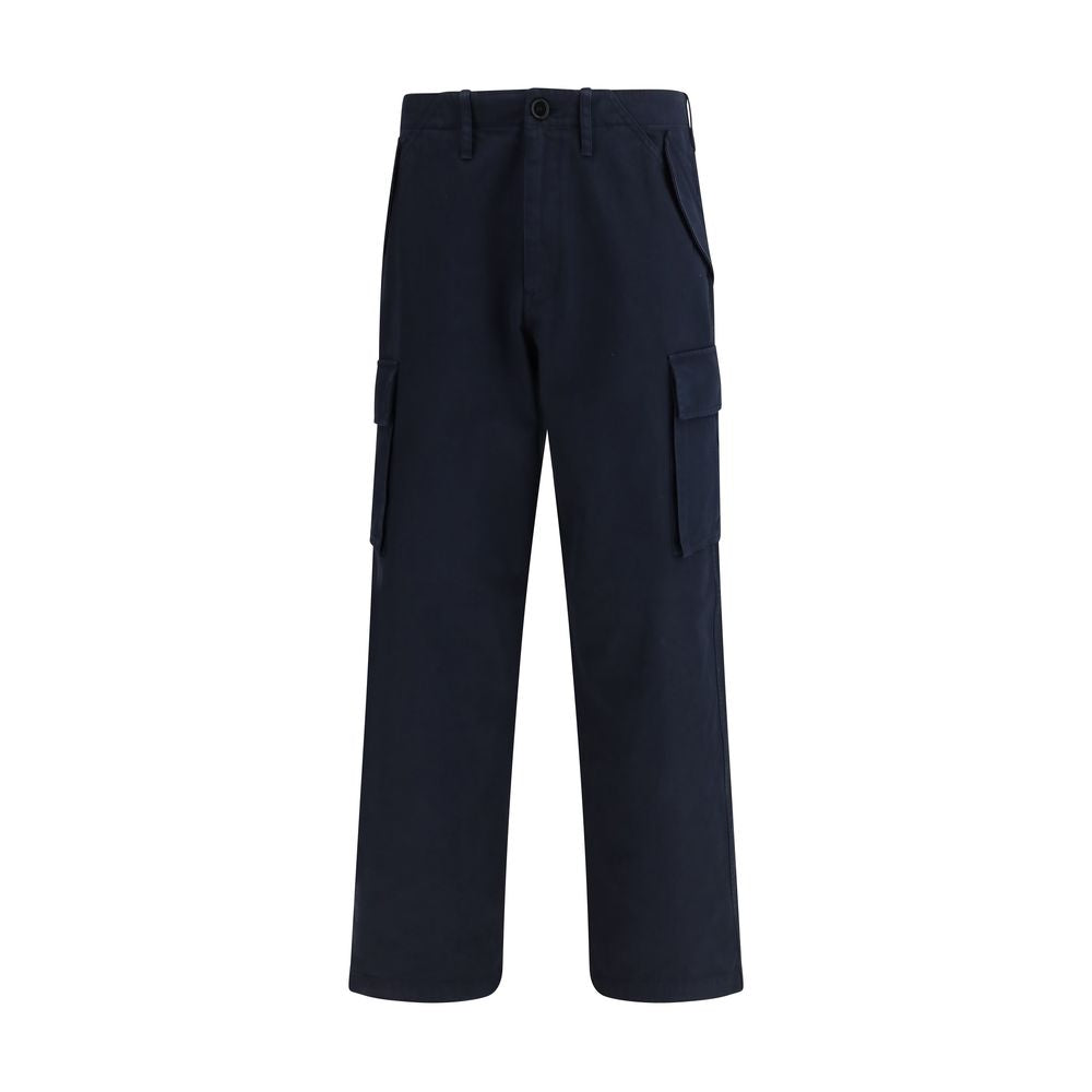 Blaue Baumwoll-Cargohose mit Burberry-Karo-Detail