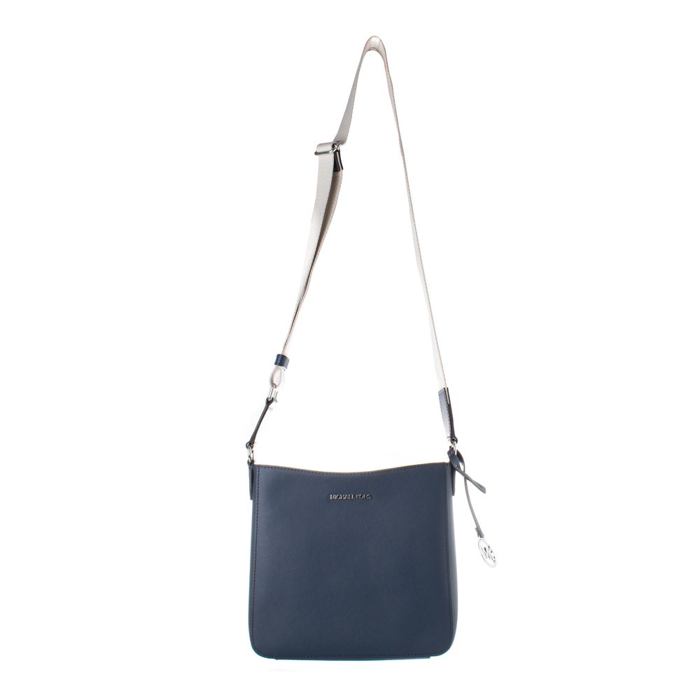 Blue Synthetic Canvas Crossbody Bag