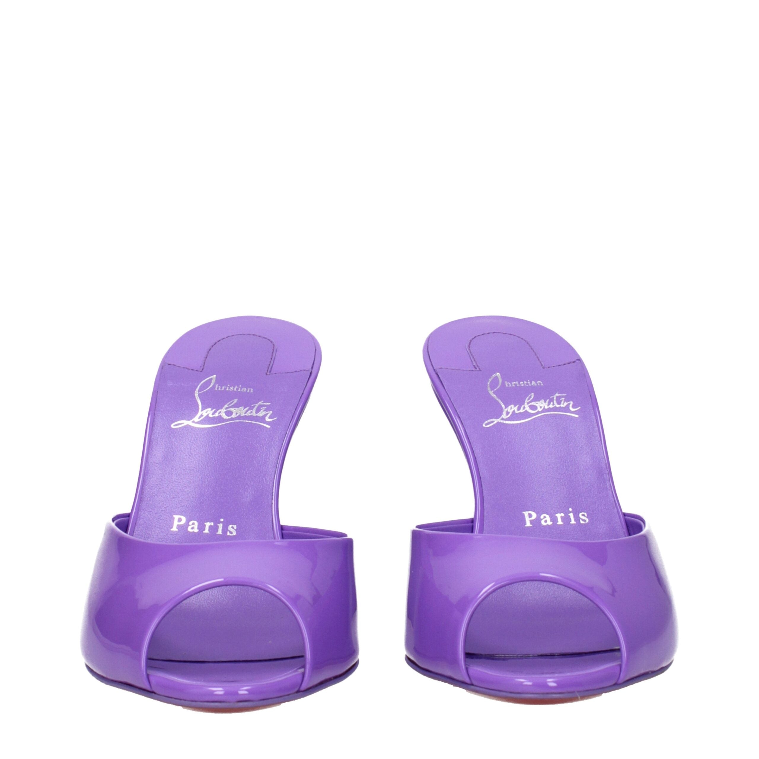 Violet Leather Wedge Sandals by Louboutin