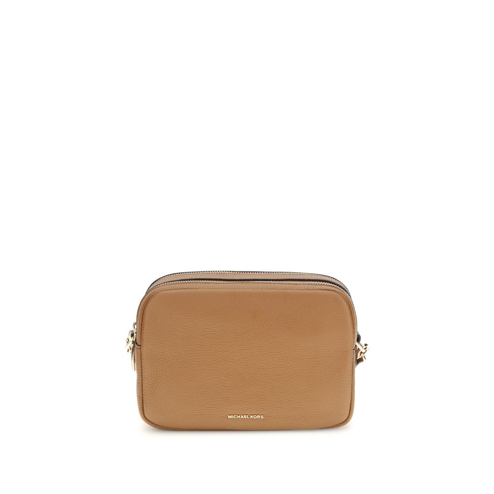 Braune Bryant Schultertasche aus Leder mit goldfarbenen Details