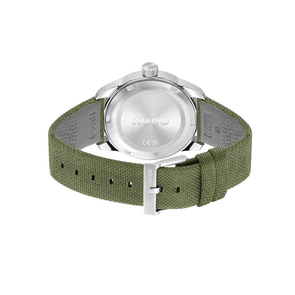 Green Fabric Sport Watch with Stainless Steel Case