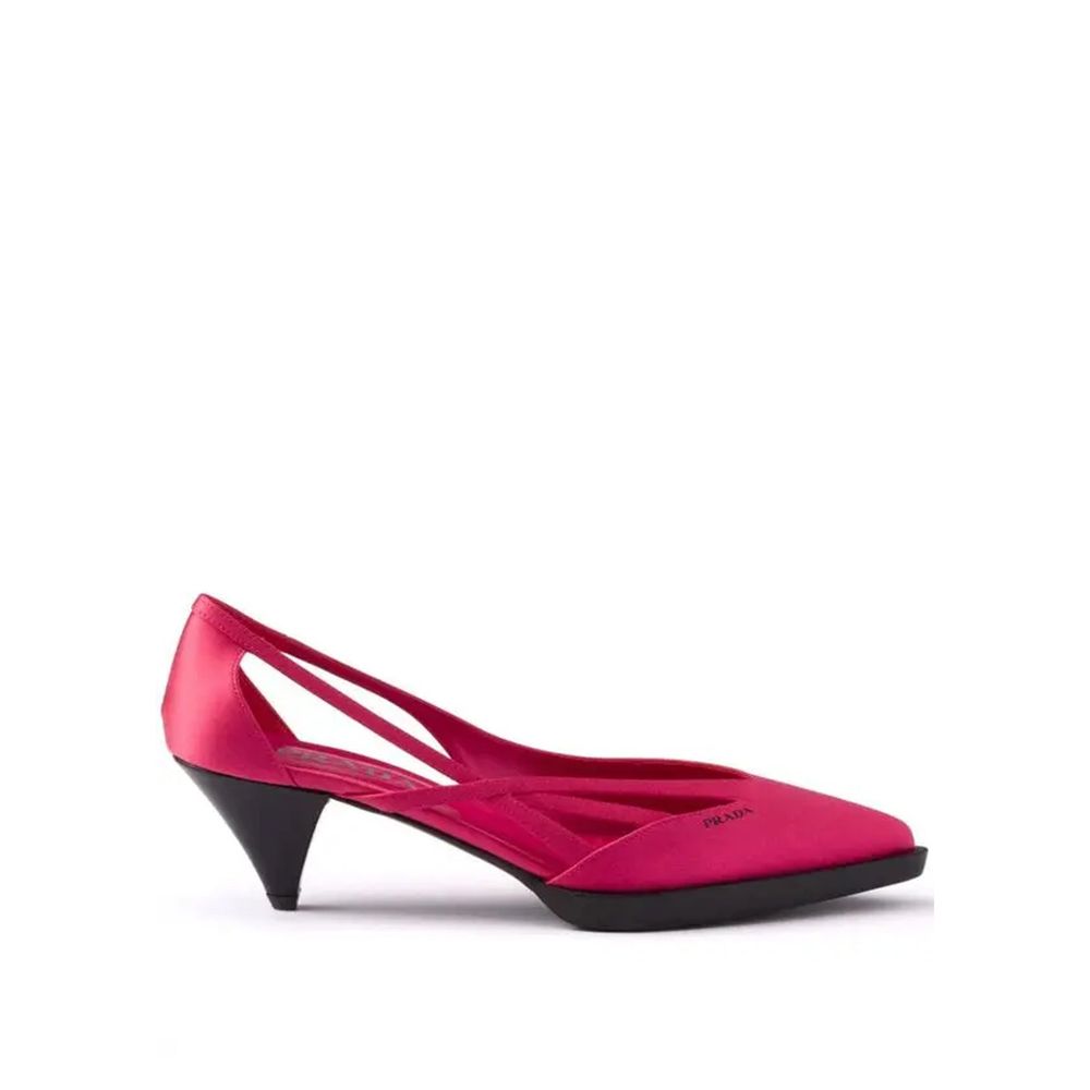 Multicolor Silk Leather Mid Heel Pumps