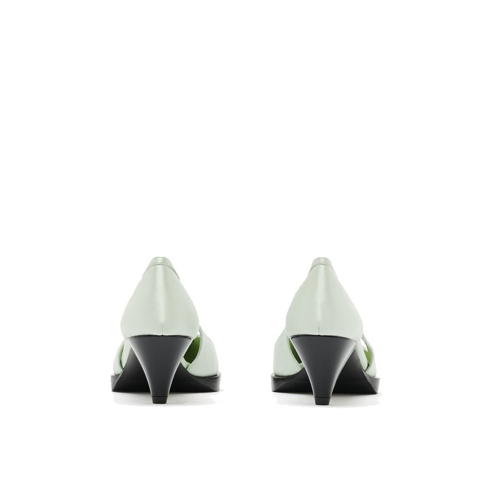 Bicolor Seidenleder-High-Heels mit Schmuckverzierung