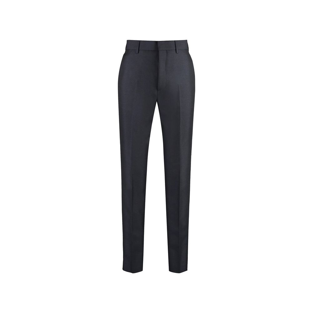 Blaue Wollhose mit Taschen