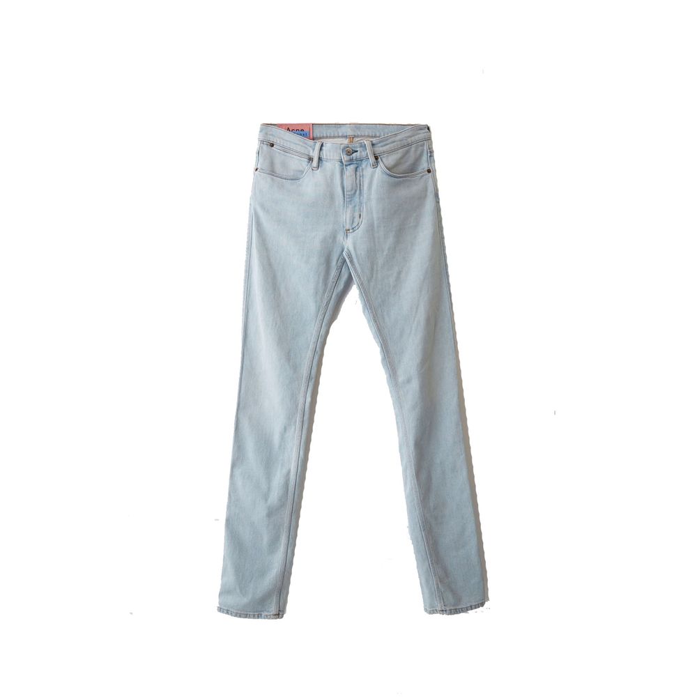 Blue Cotton Skinny Jeans with Logo Detail