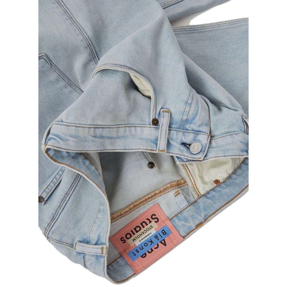 Blue Cotton Skinny Jeans with Logo Detail