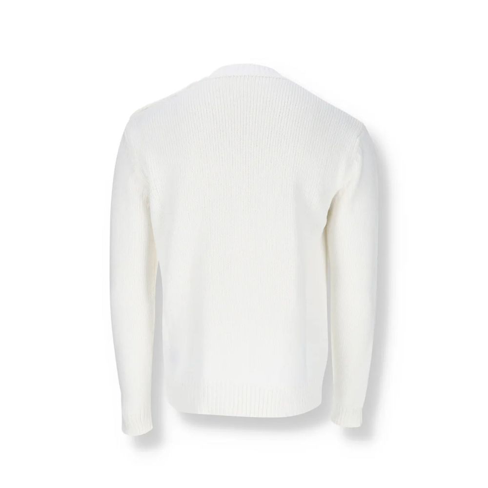 Weißes Baumwoll-Sweatshirt mit Logo-Detail vorne
