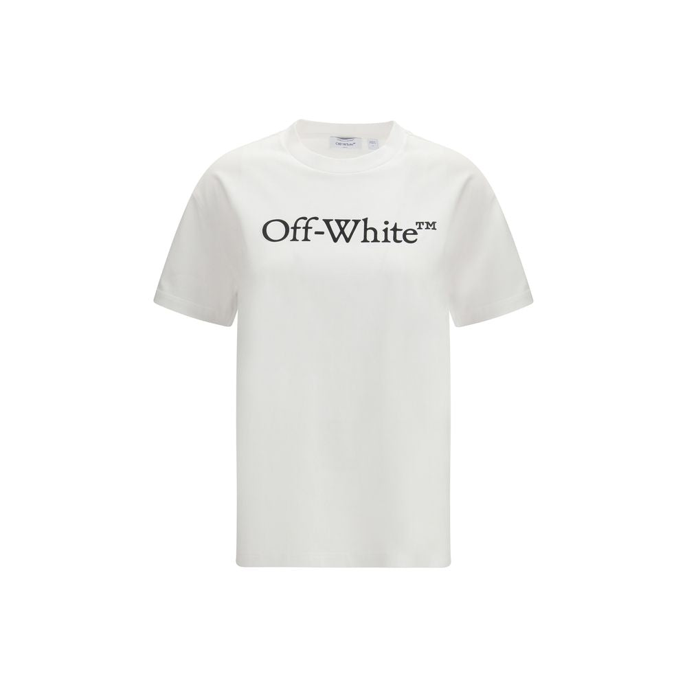 White Cotton T-Shirt with Large Logo