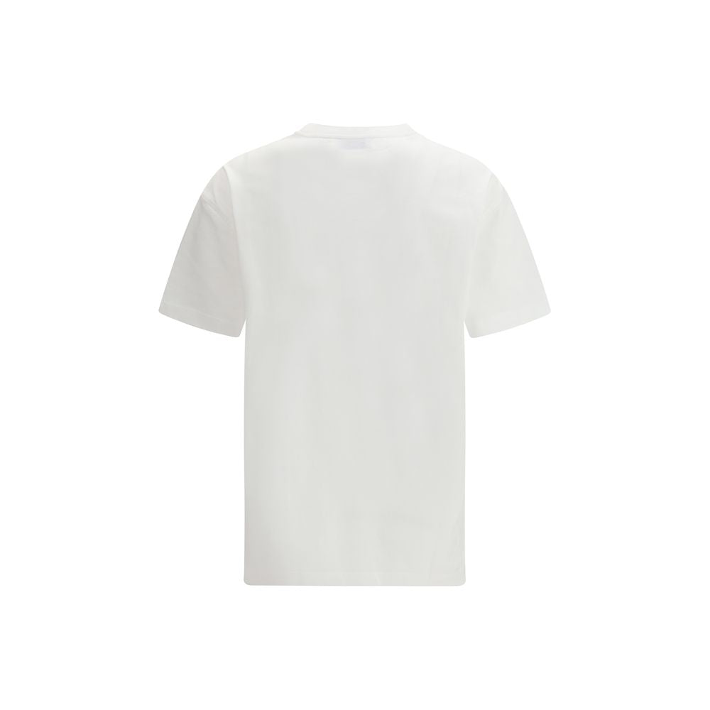 White Cotton T-Shirt with Large Logo