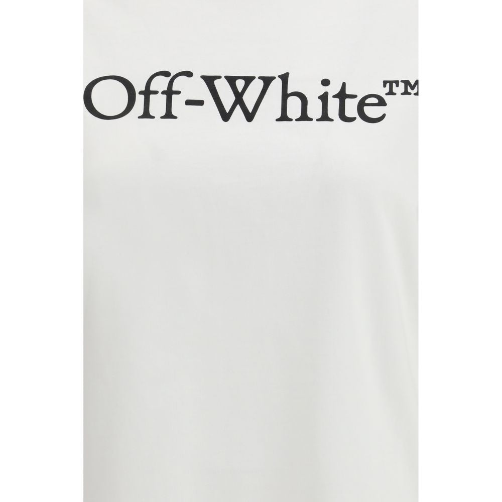 White Cotton T-Shirt with Large Bookish Logo