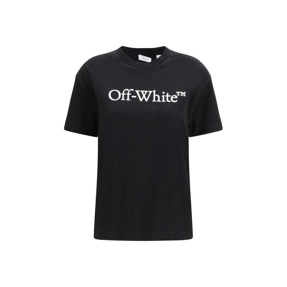 Schwarzes Baumwoll-T-Shirt mit großem Logo