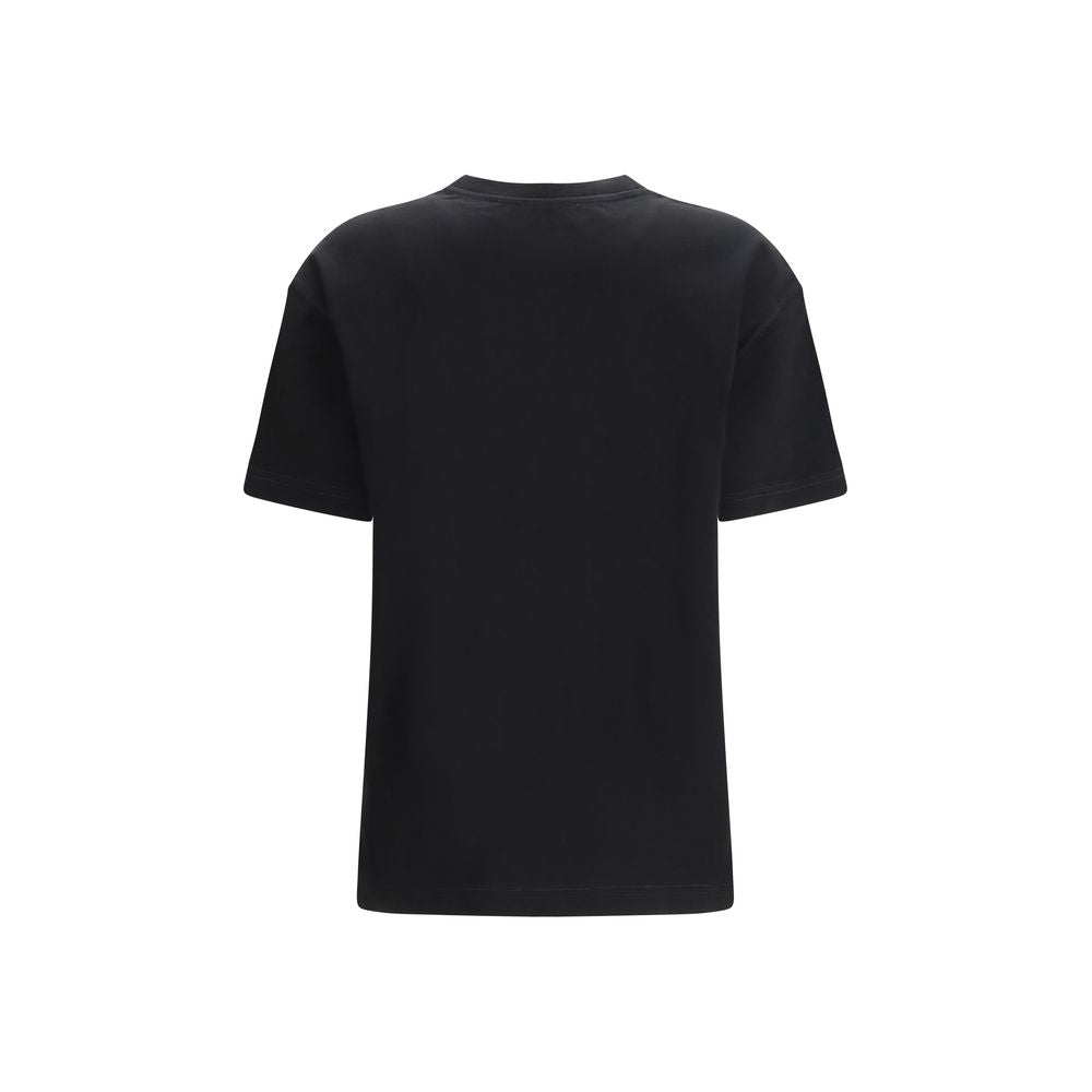 Schwarzes Baumwoll-T-Shirt mit großem Logo