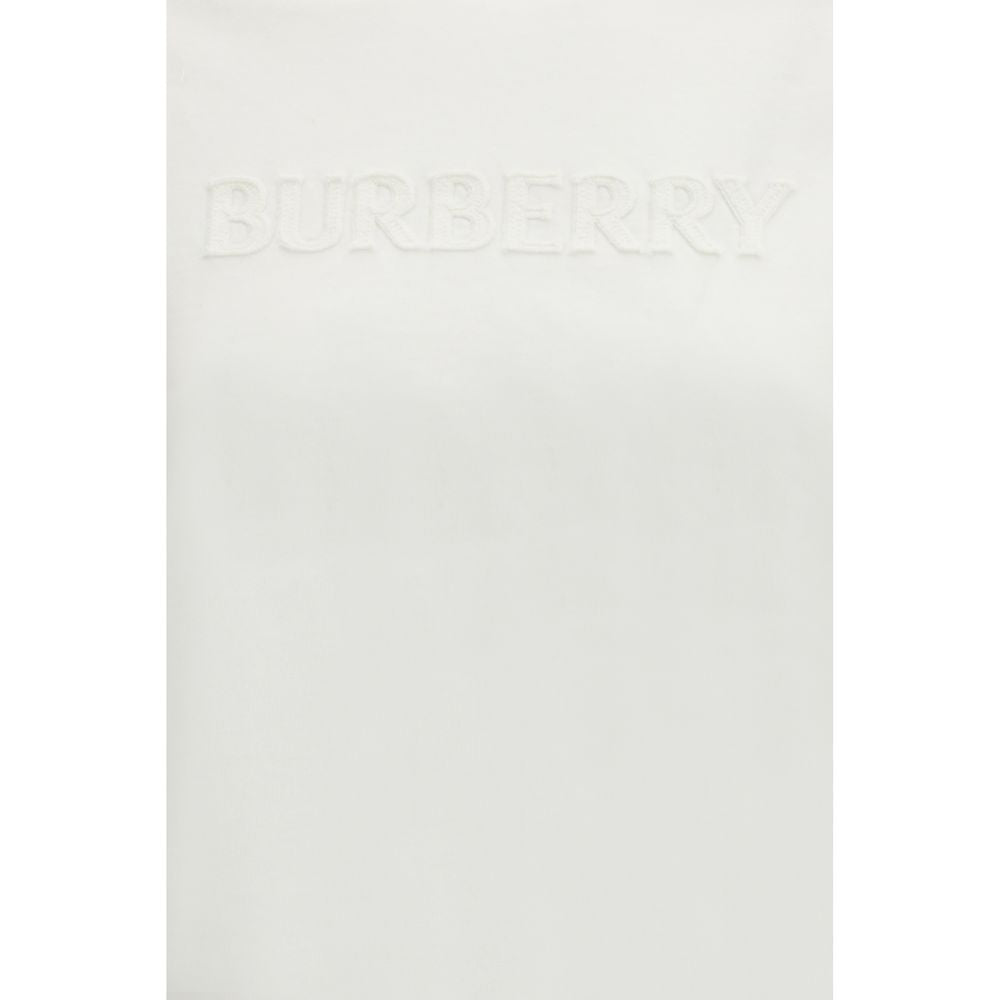 White Cotton T-Shirt with Embossed Logo