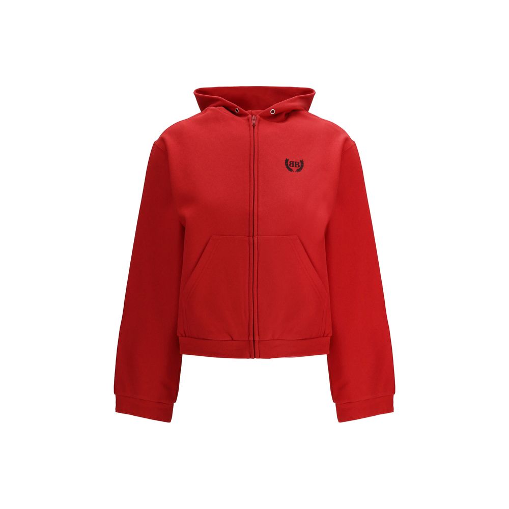 Multicolor Cotton Zip-Up Sweatshirt with Embroidery