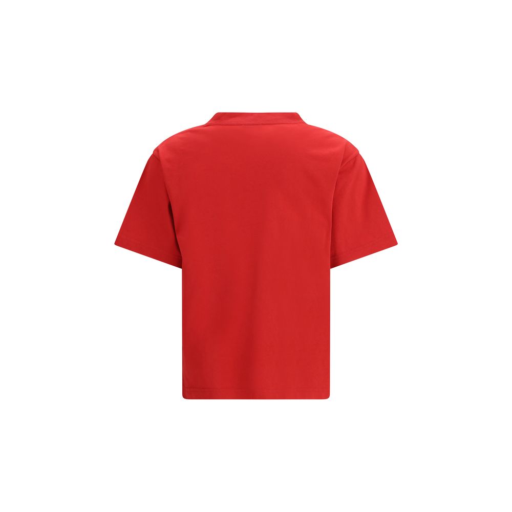 Multicolor Cotton T-Shirt with Laurel Embroidery