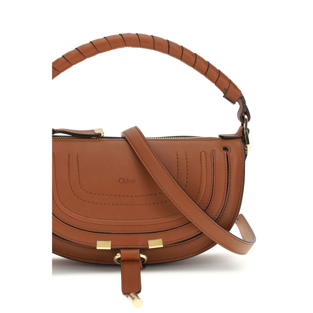 Brown Leather Marcie Mini Shoulder Bag with Tassels