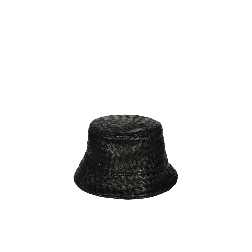 Black Leather Bucket Hat
