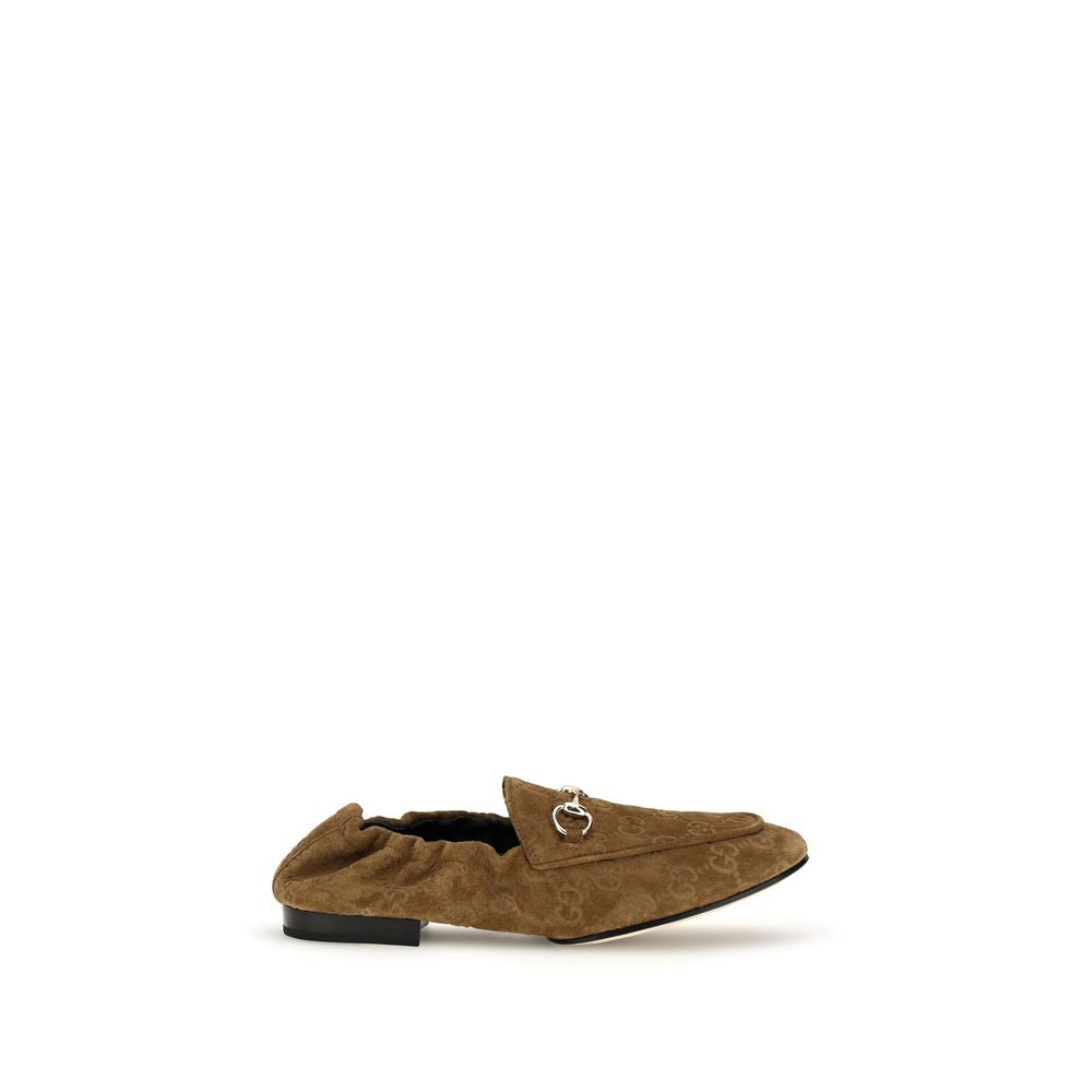 Brown Leather Slip-On Loafers with Horsebit Detail