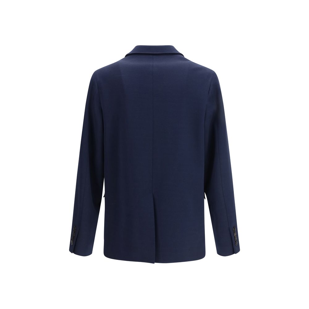 Blaue Baumwolljacke mit klassischem Schnitt