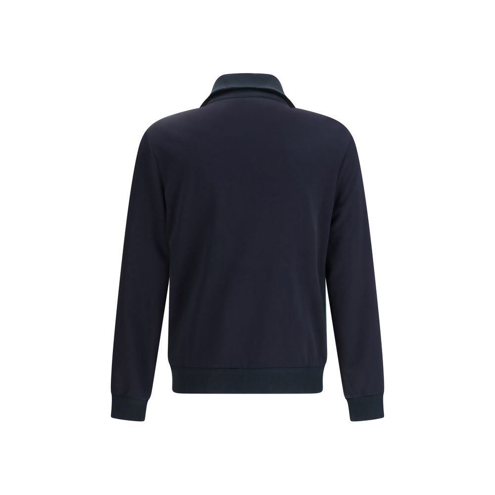 Blue Synthetic Shell Jacket with Zip-Up Design