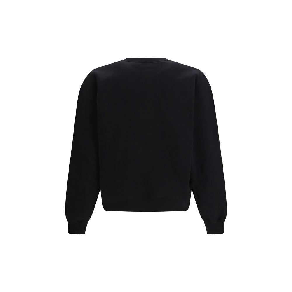 Schwarzes Baumwollsweatshirt mit erhabenem Logo von Gucci