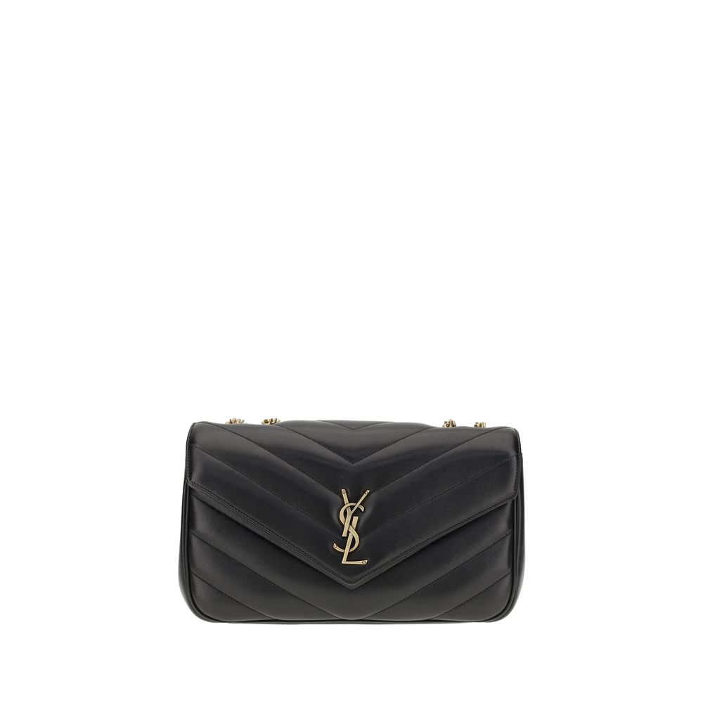 Schwarze LouLou Umhängetasche aus Leder von Saint Laurent