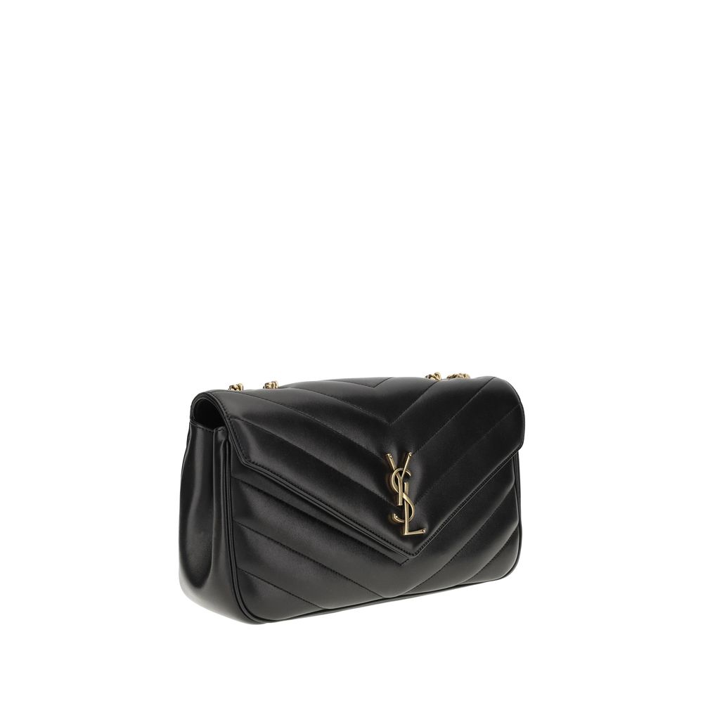 Schwarze LouLou Umhängetasche aus Leder von Saint Laurent