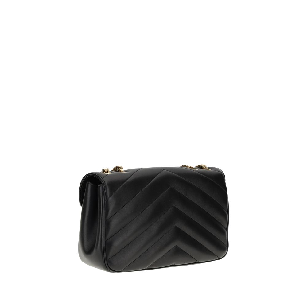 Schwarze LouLou Umhängetasche aus Leder von Saint Laurent