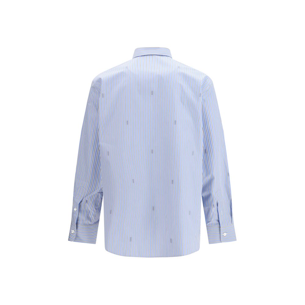 Hellblaues Baumwollhemd mit Gucci Fil Coupé Detail