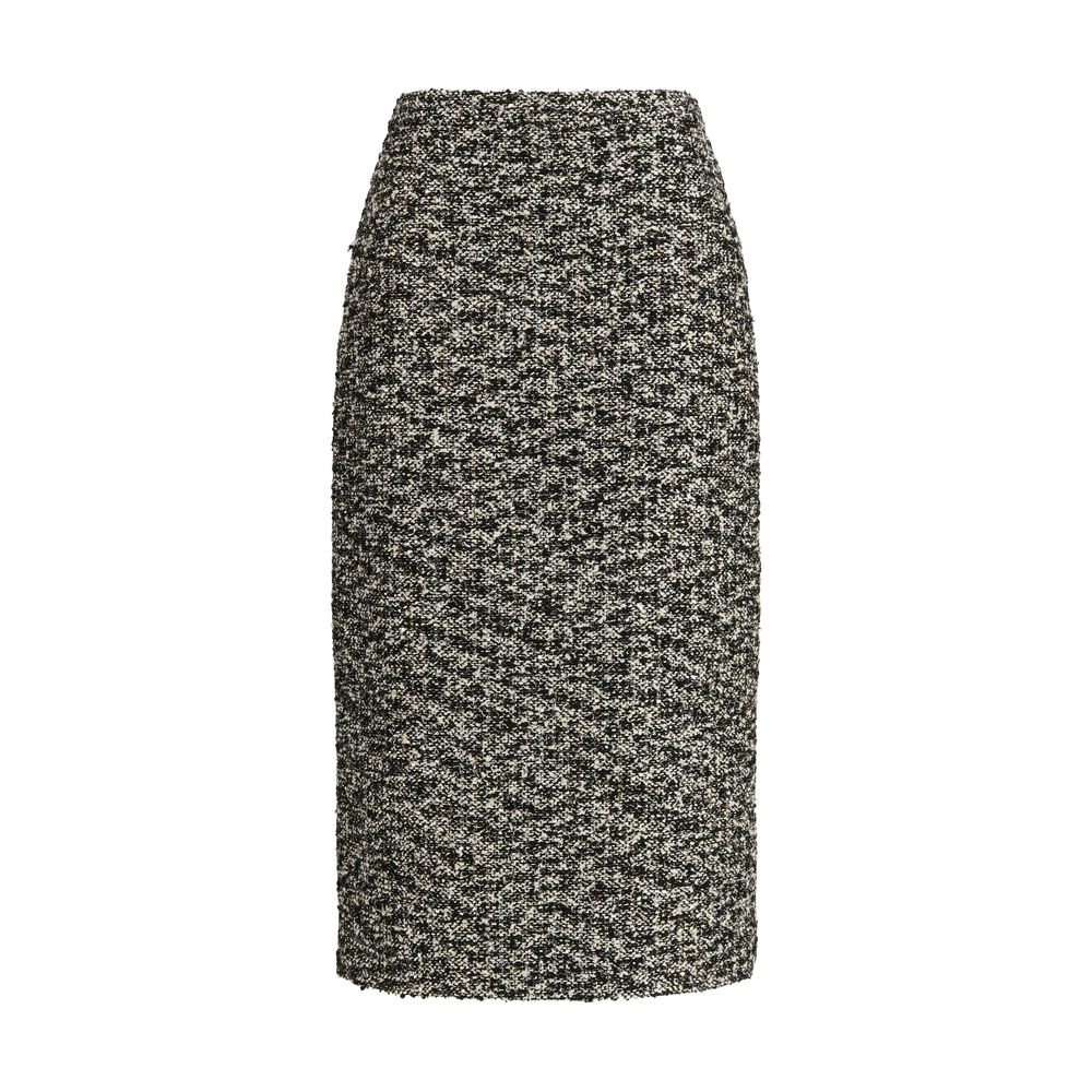 Multicolor Synthetic Wool Midi Skirt