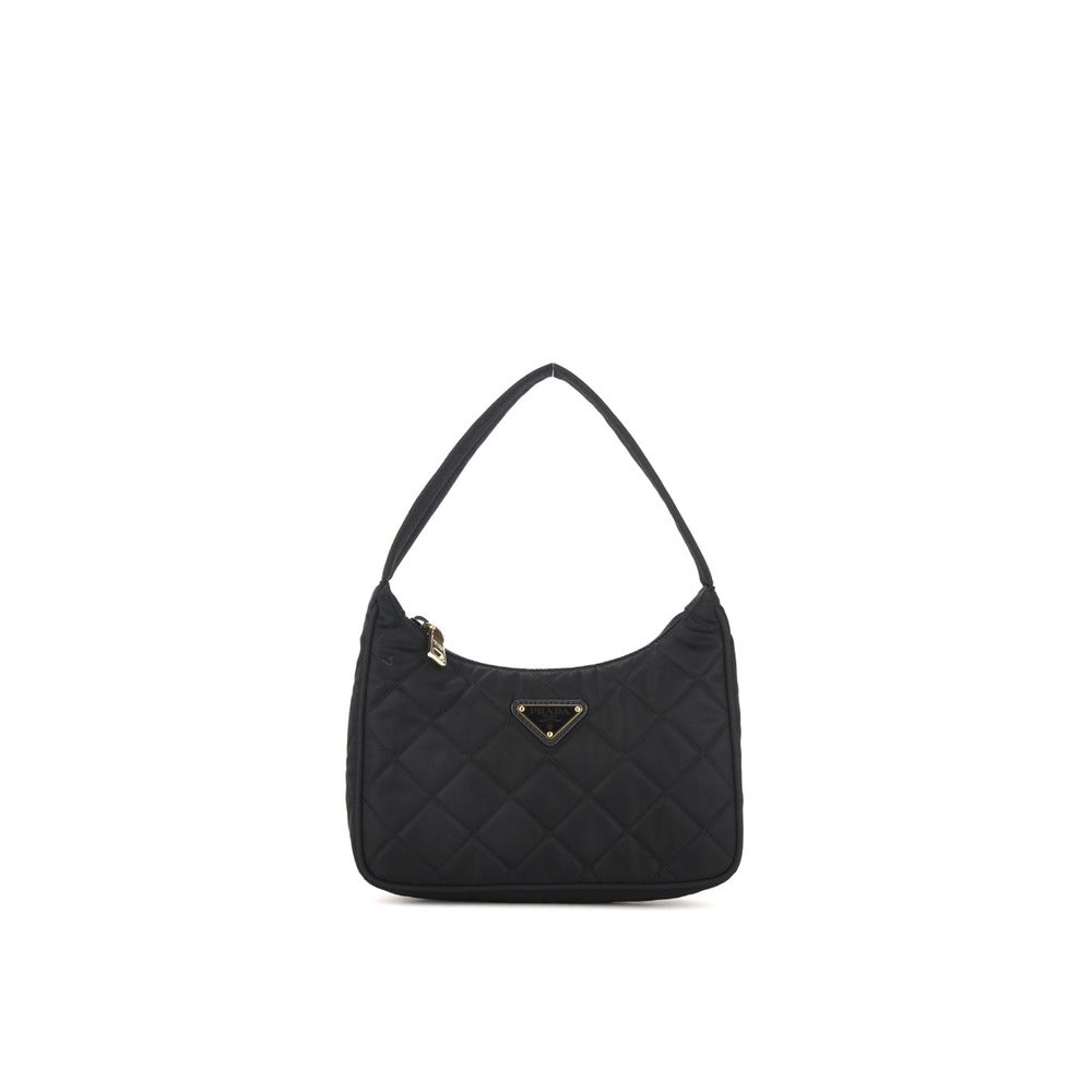 Schwarze gesteppte Schultertasche aus Synthetik