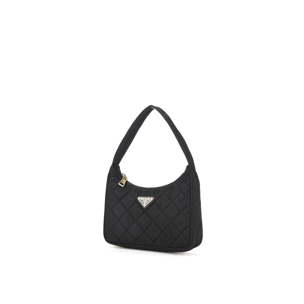 Schwarze gesteppte Schultertasche aus Synthetik