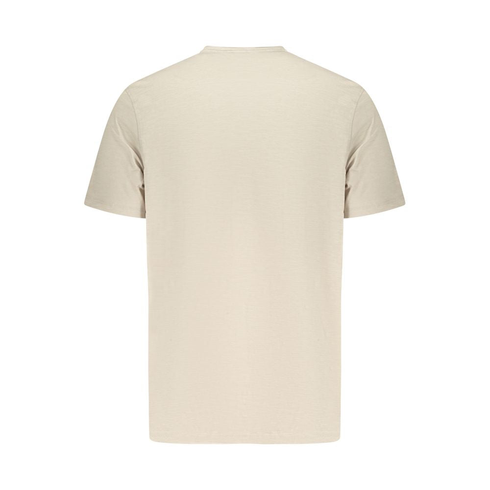Beige Cotton T-Shirt with BOSS Logo