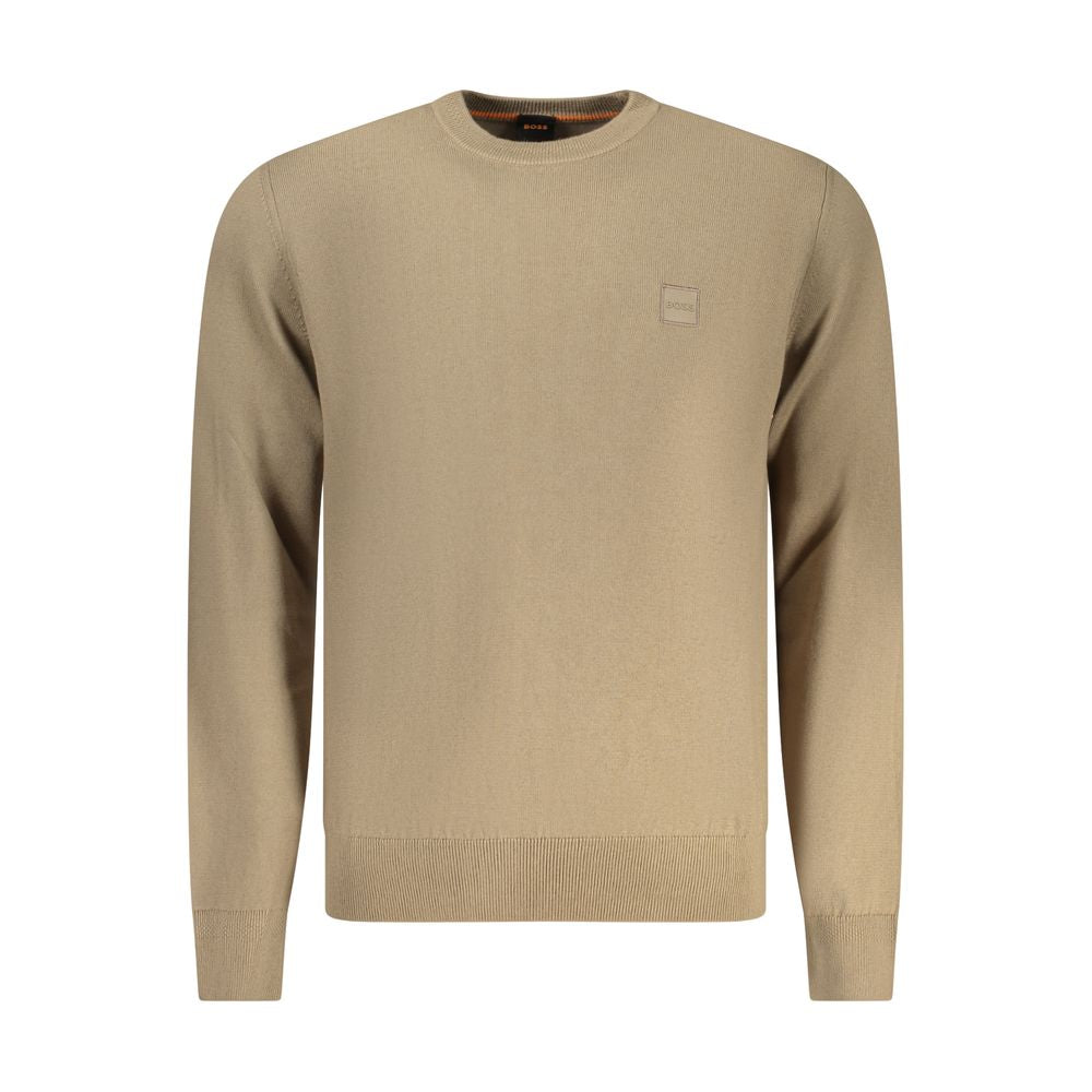 Marrone Cotton Cashmere Men’s Sweater with Logo Applique