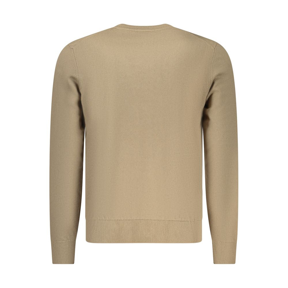 Marrone Cotton Cashmere Men’s Sweater with Logo Applique