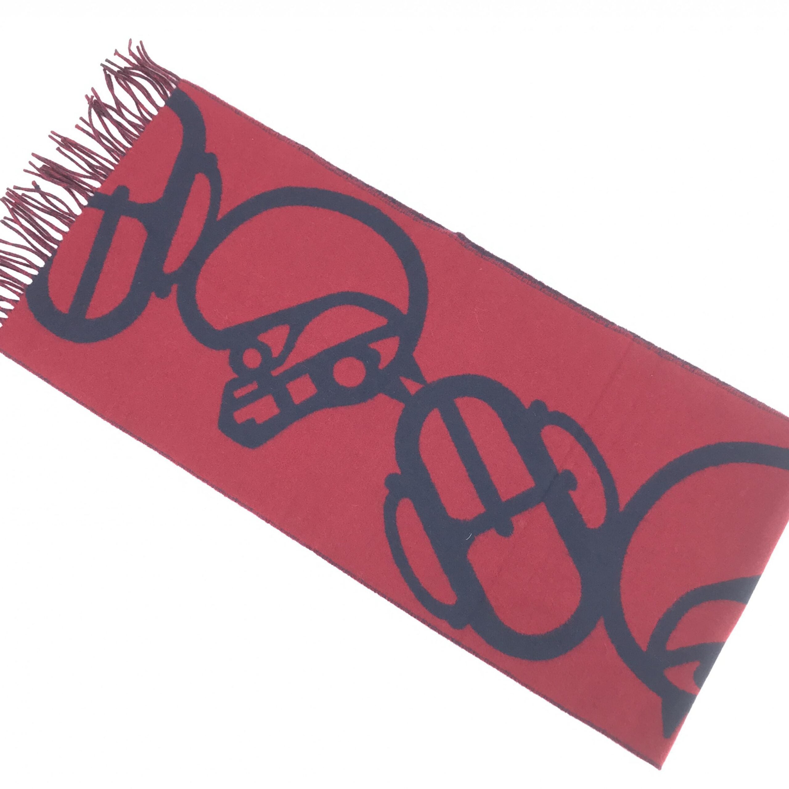 Hermès Burgundy Cashmere Muffler