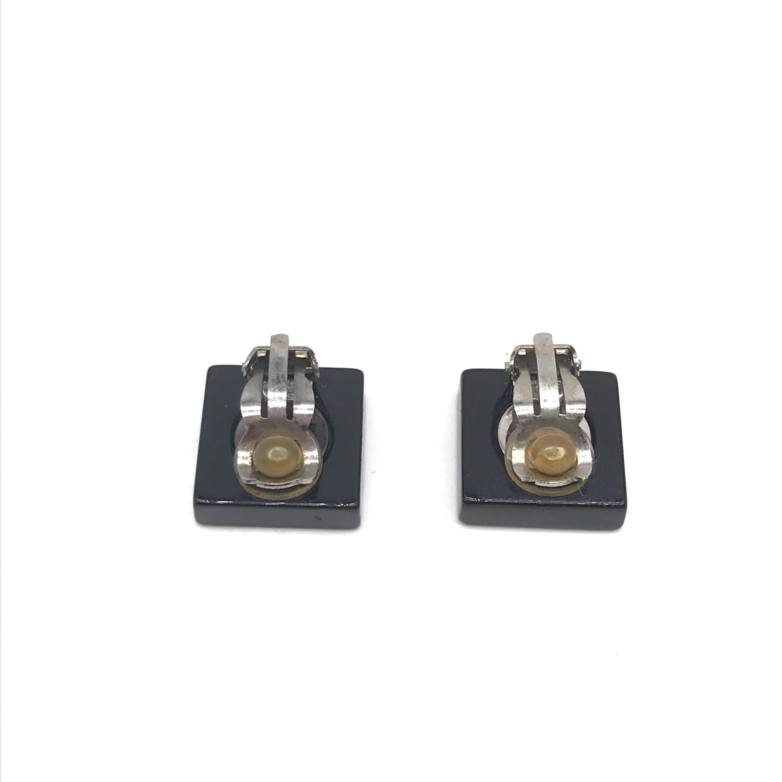Coco Mark Square Clip-On Earrings