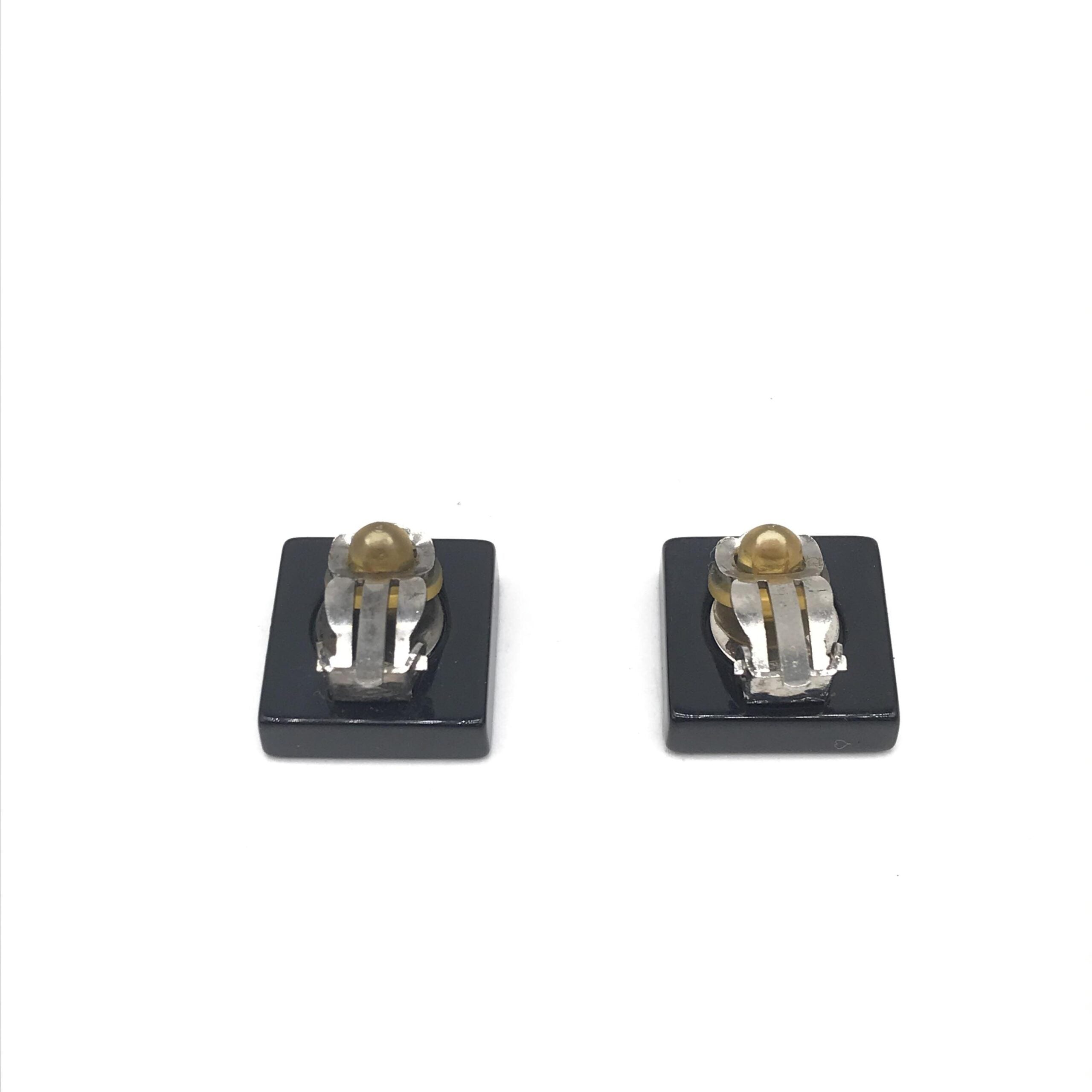 Coco Mark Square Clip-On Earrings