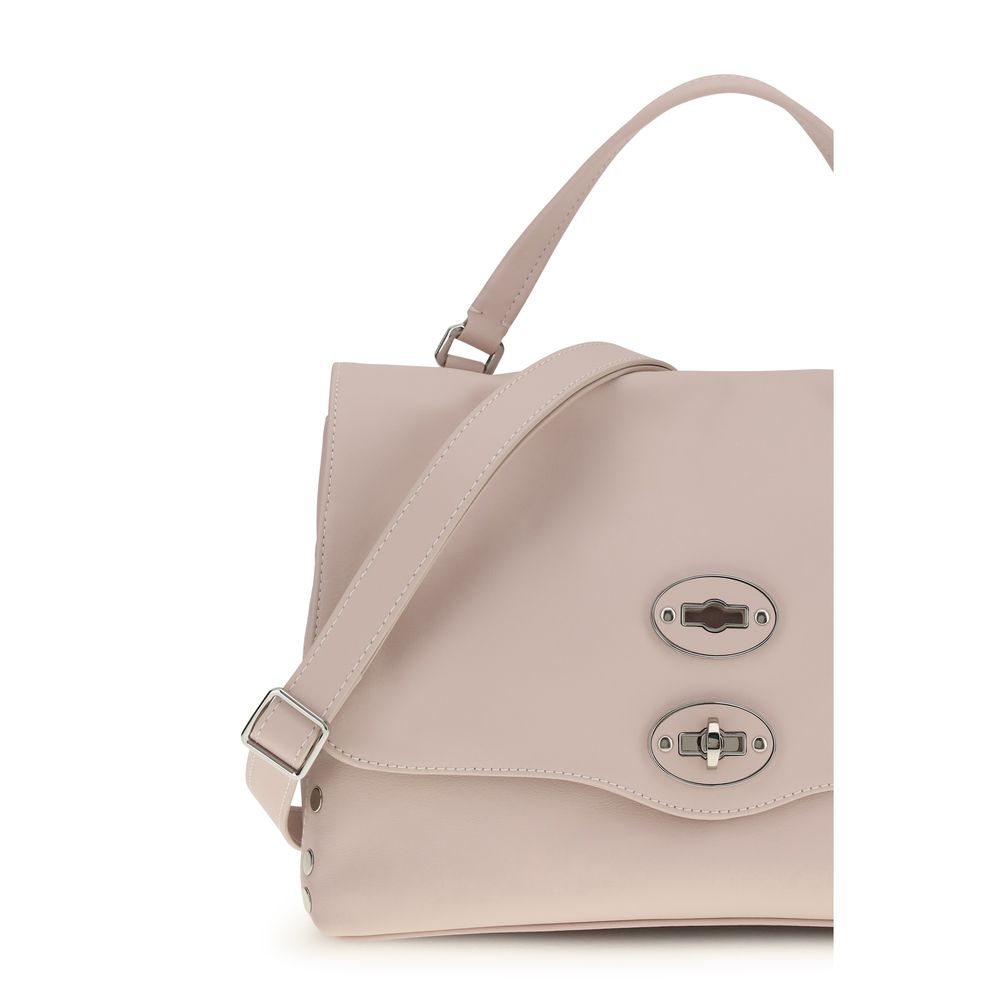 Multicolor Leather Shoulder Bag with Twist-Hook Closure