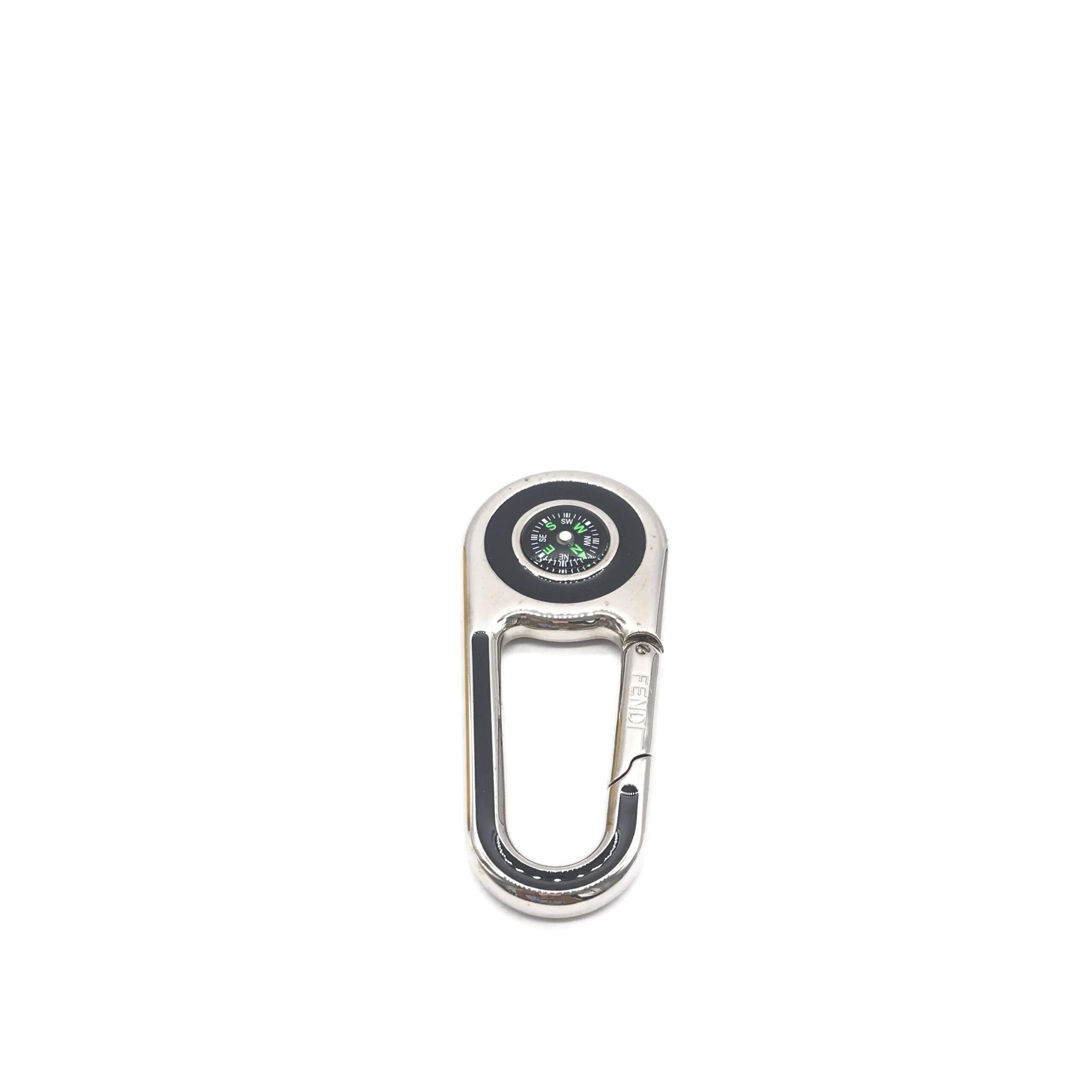 Silver Metal Compass Charm Keychain
