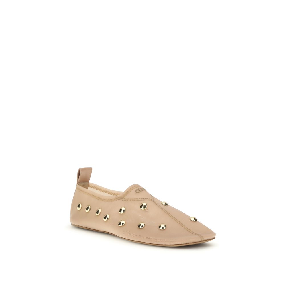 Multicolor Synthetic Ballet Flats with Gold Studs