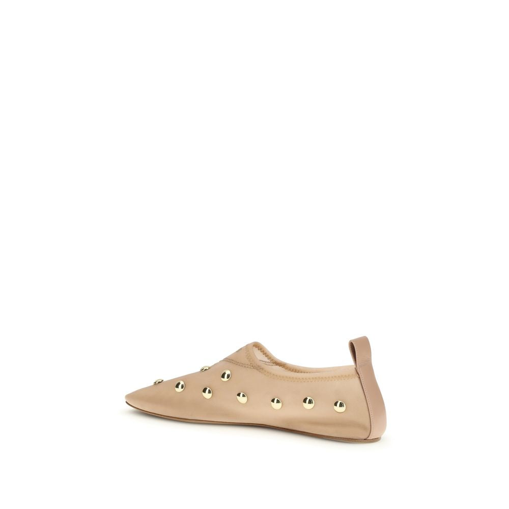 Multicolor Synthetic Ballet Flats with Gold Studs