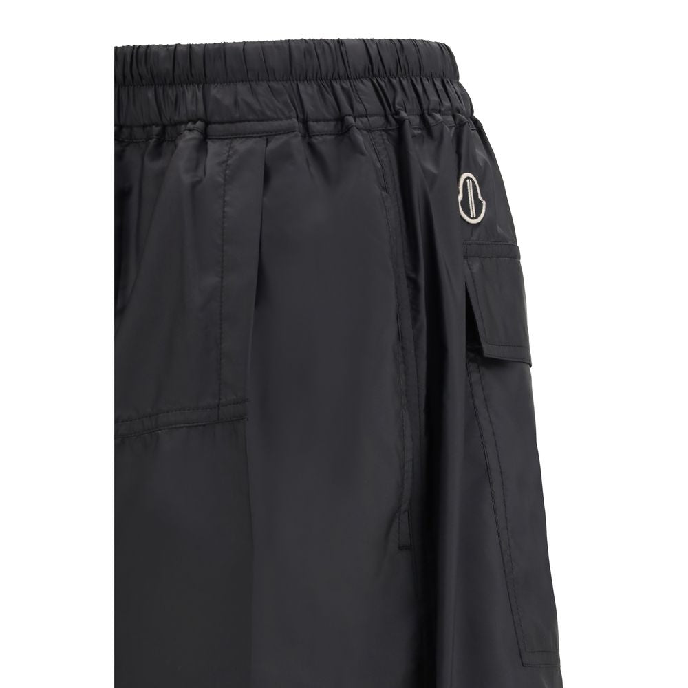Moncler x Rick Owens Schwarze Bermuda-Shorts aus Polyester
