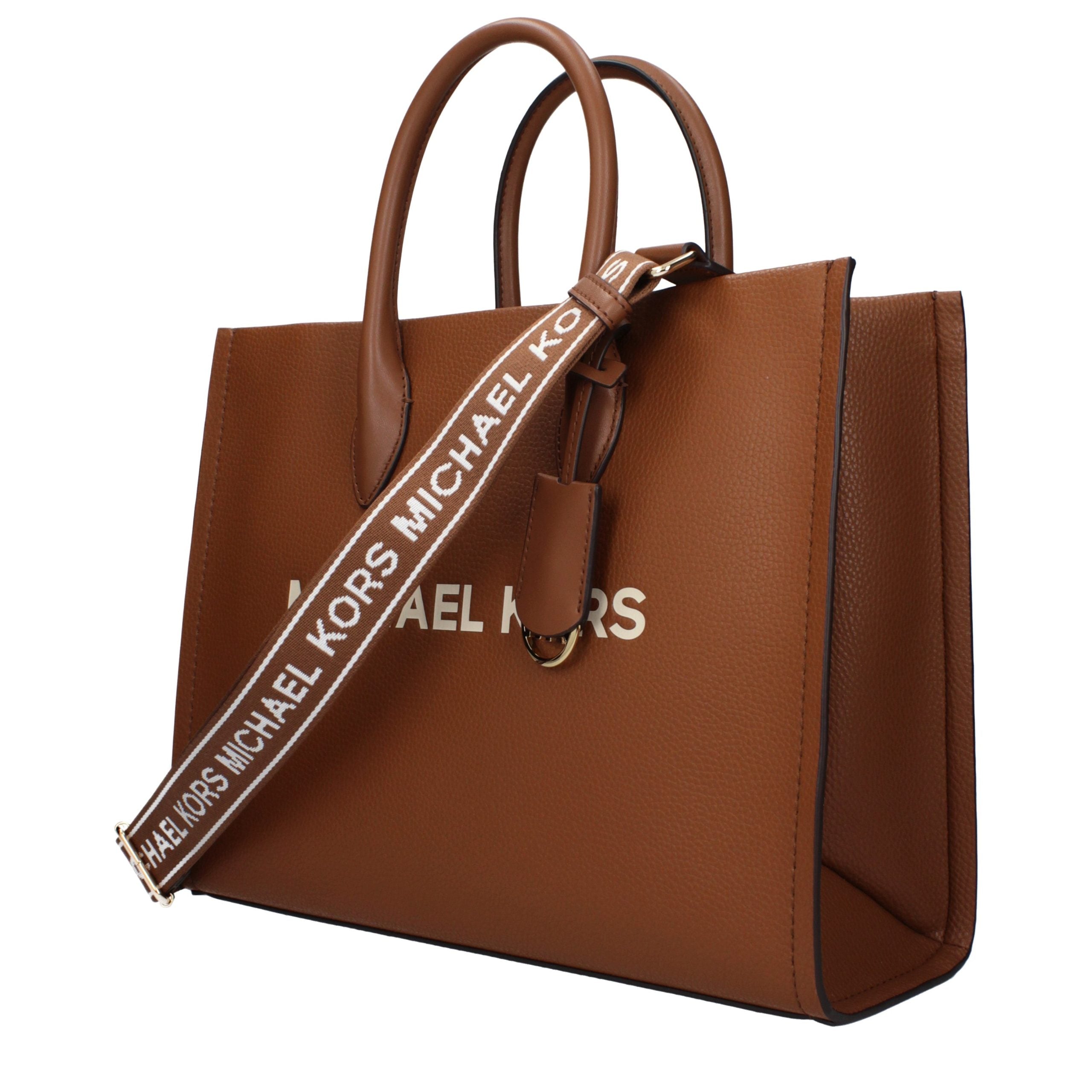 Brown Leather Handbag with Adjustable Removable Shoulder Strap