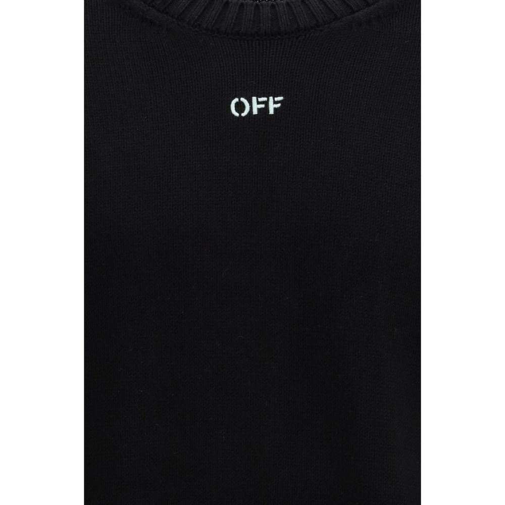 Black Cotton Sweater with Diagonal Arrows by Off-White