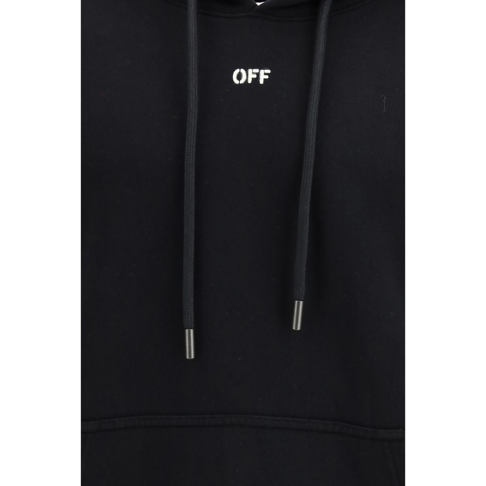 Black Cotton Hoodie with Adjustable Hood