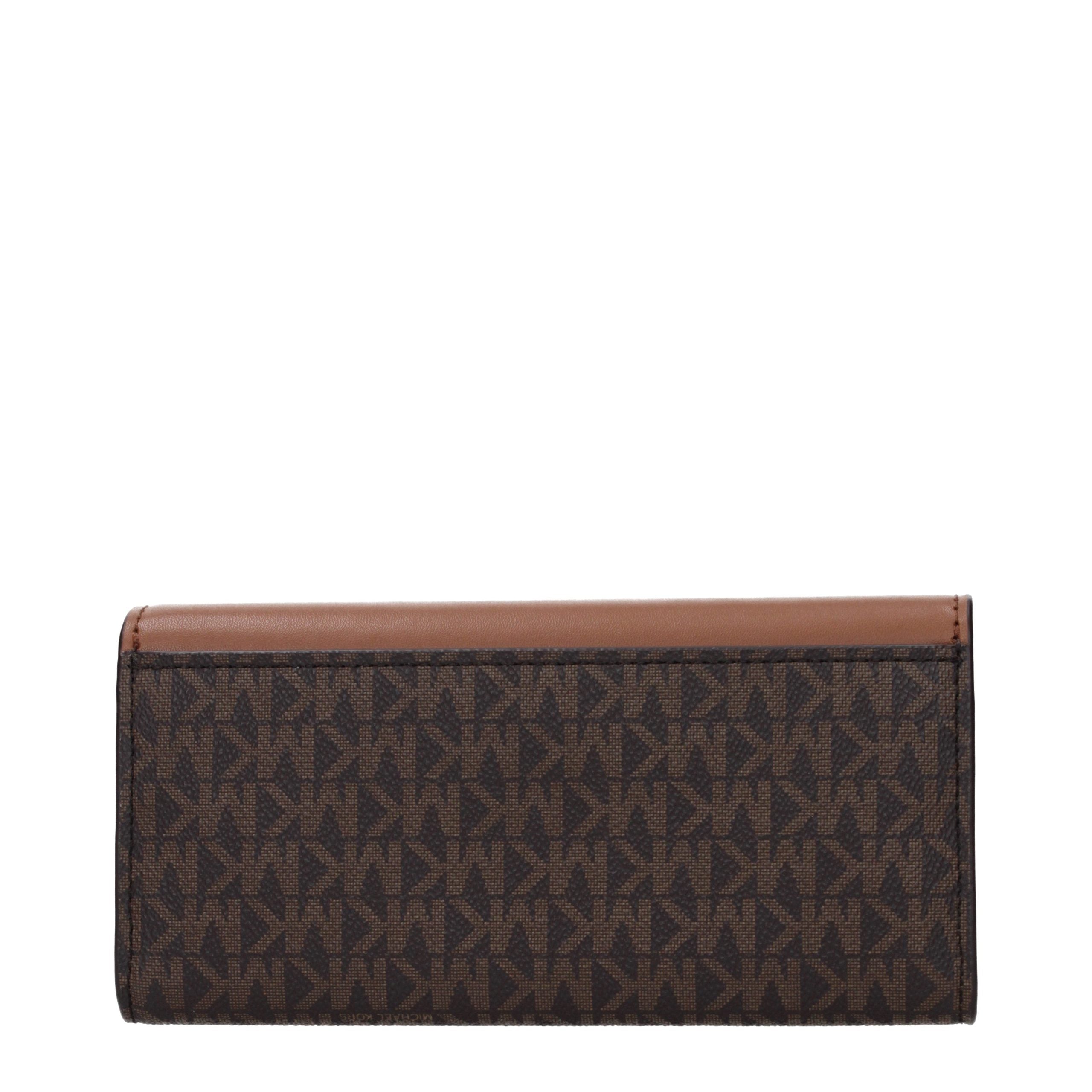 Brown Synthetic Wallet with Logo by Michael Kors